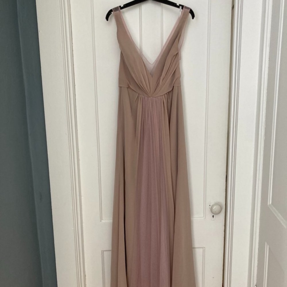 Monique Lhuillier Bridesmaid Dress - Size 6 - Dusty Rose